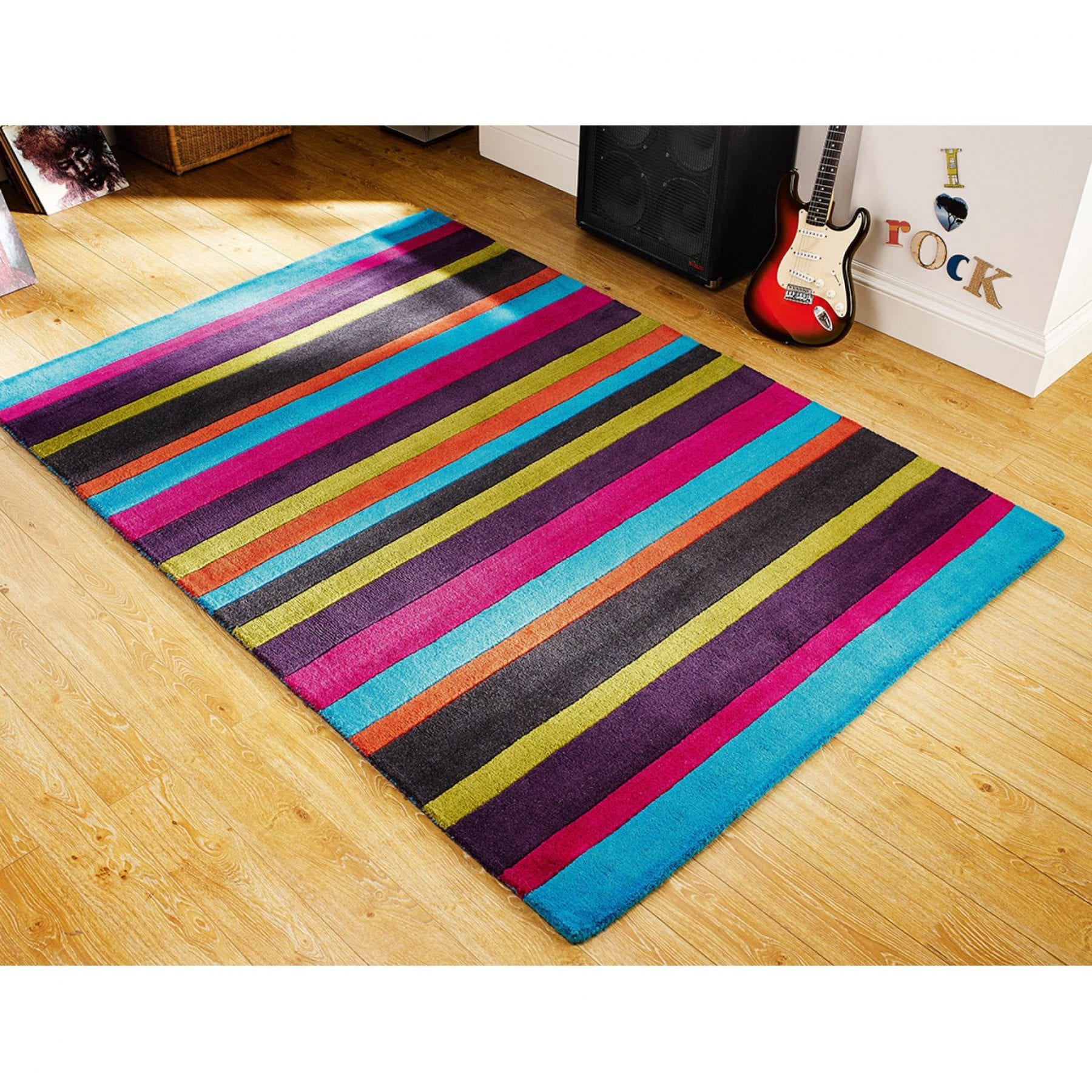 Jazz Stripe Large Rug Vibrant Contemporary Rug