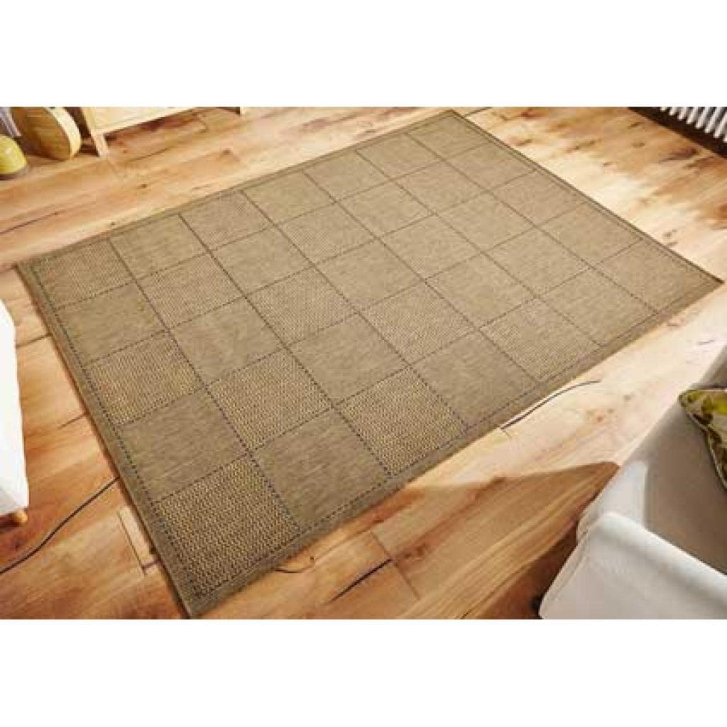 Egyptian Natural Check Flatweave AntiSlip Rug