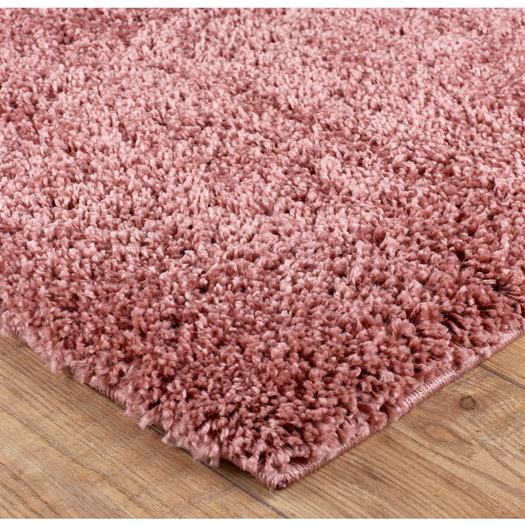 Serene Pink Shaggy Rug Luxuriously Soft Plain Rug