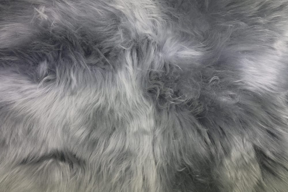 Light Grey Double Sheepskin Rug Detail
