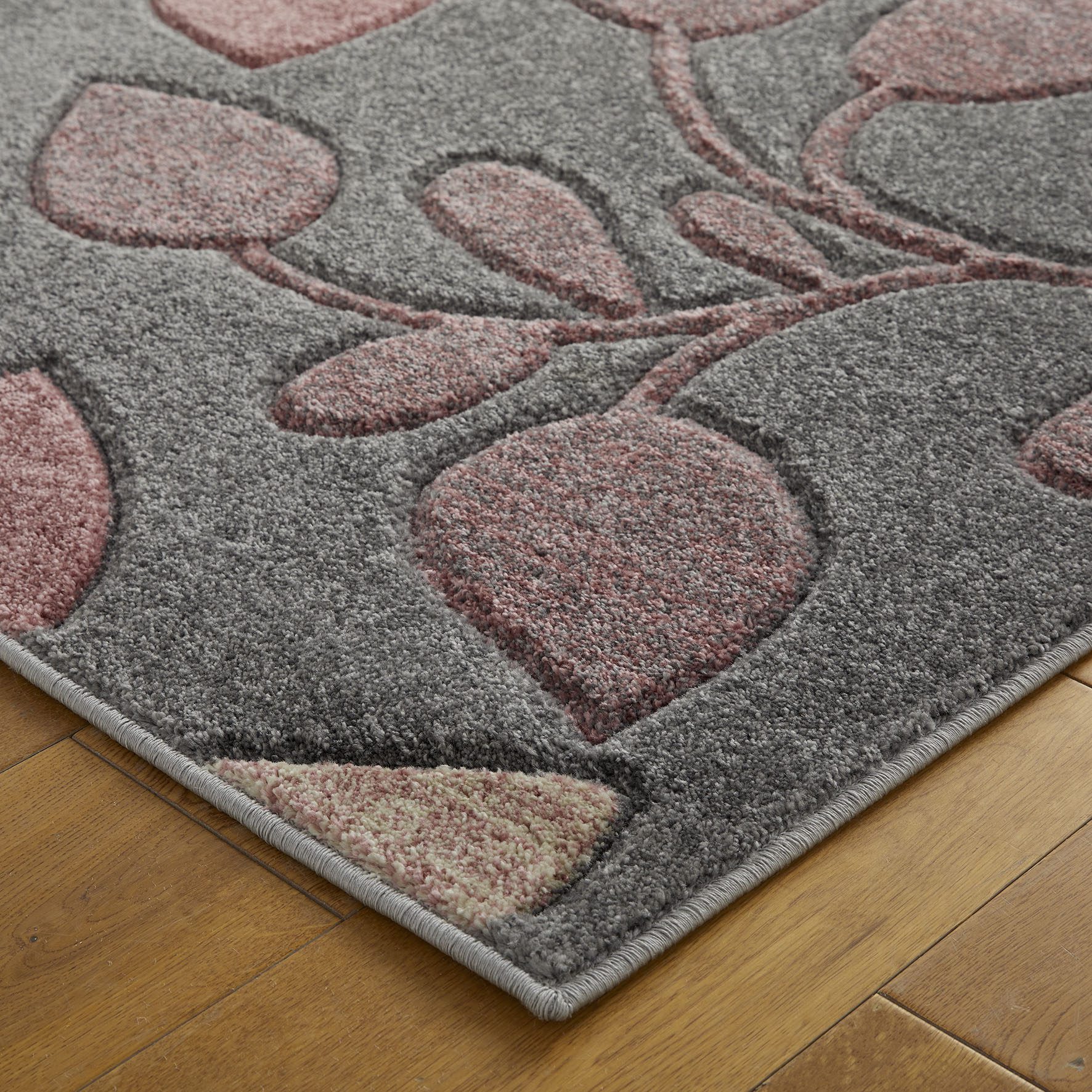 Portland 1096 V Grey and Pink Rug Portland Rug Range