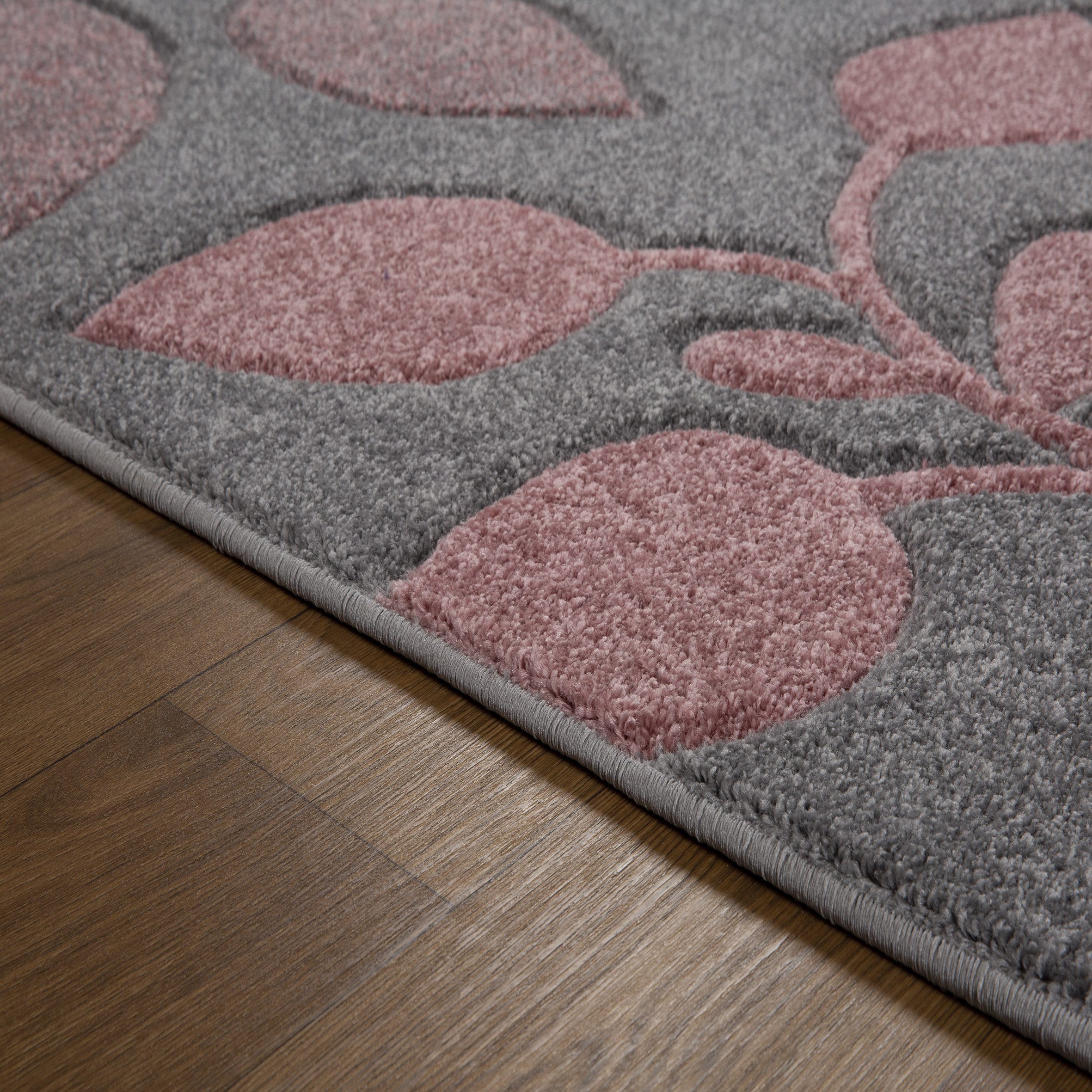Portland 1096 V Grey and Pink Rug Portland Rug Range